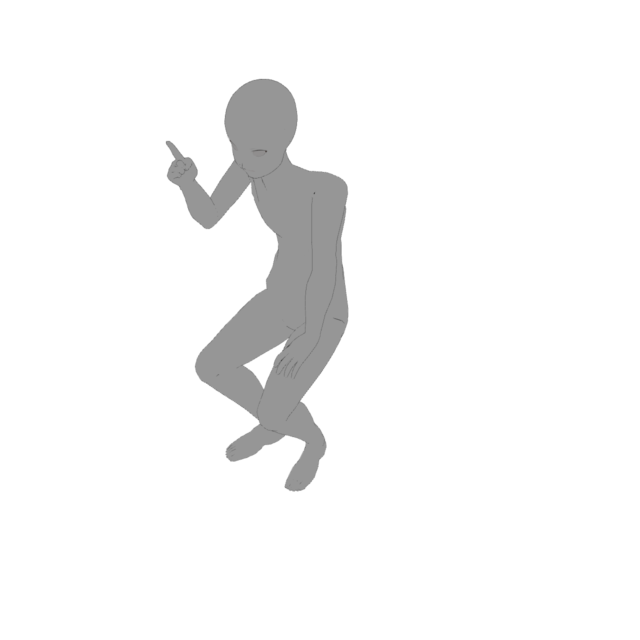 Crouching and pointing 2
