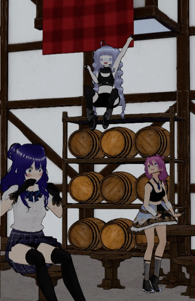Girls in a magic village